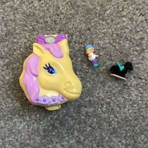 Polly Pocket 1995 vintage Pony Riding horse head compact COMPLETE SET